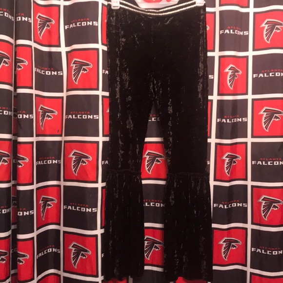 Art Class Black Velvet Flared Leg Fashion Pants - Picture 1 of 8